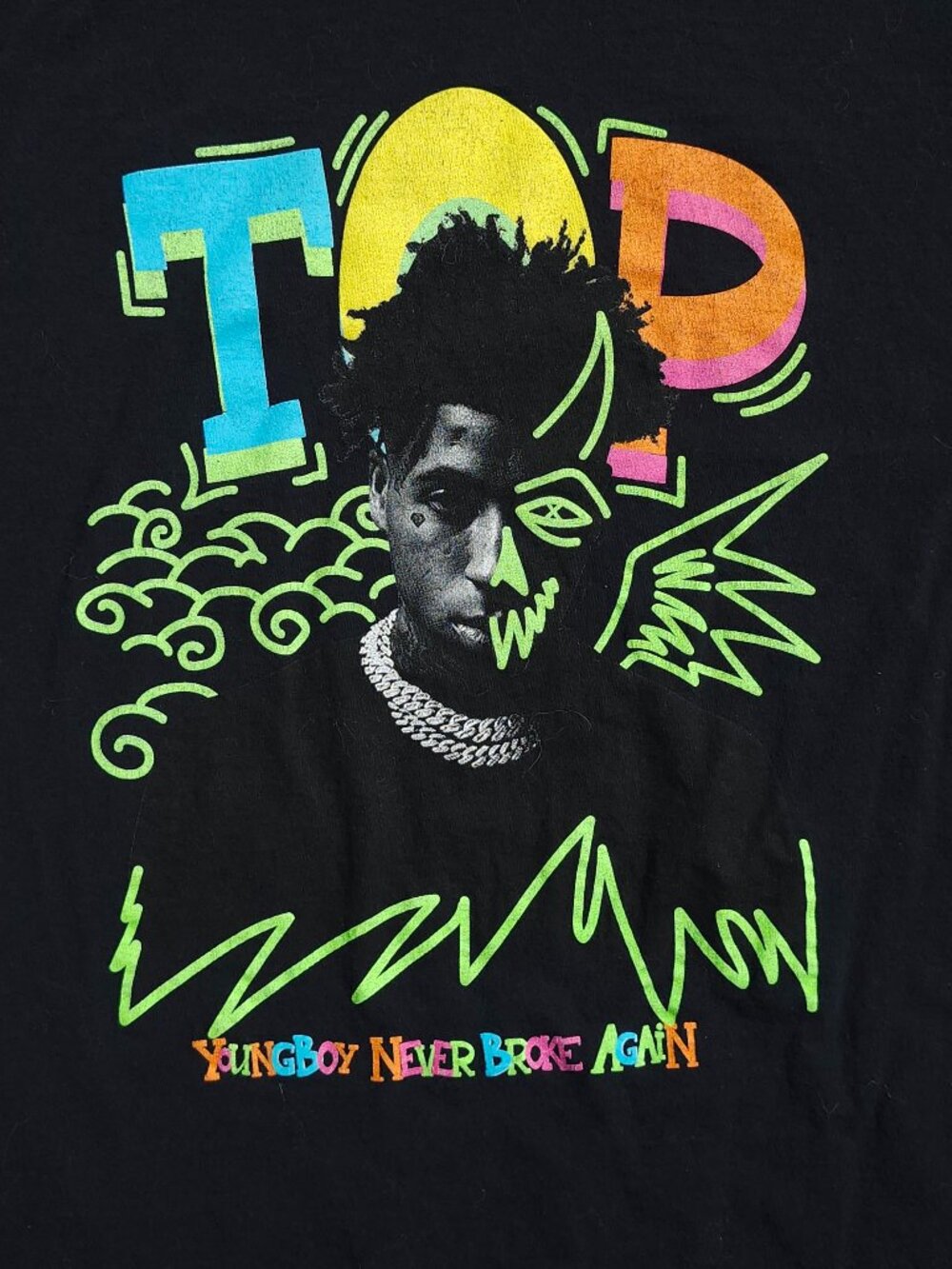 TOP Young Boy Never Broke Again T-SHIRT Mens L Rap Music Tee Tour Concert NBA